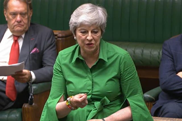 Former prime minister Theresa May speaking in the House of Commons (House of Commons/UK Parliament/PA)