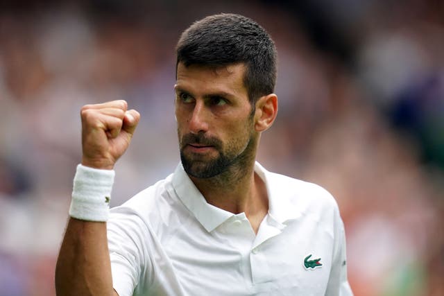 Novak Djokovic reached yet another Wimbledon semi-final with a four-set win over Andrey Rublev (Adam Davy/PA)
