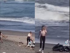 Influencer exposed for filming her beach clean-up and leaving trash bags behind