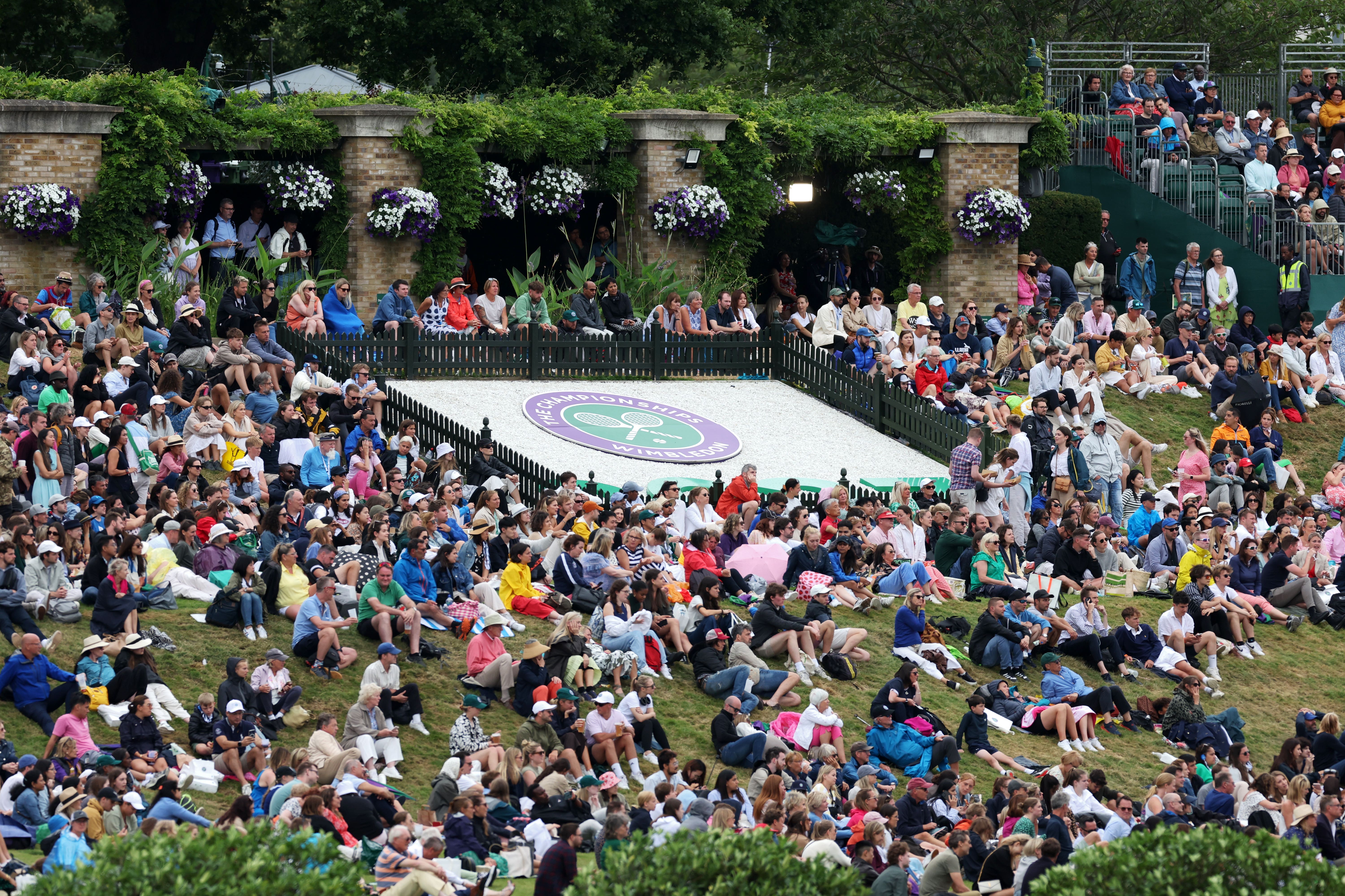 Crowds flocked to the hill to watch the quarter-finals on Tuesday (Bradley Collyer/PA)