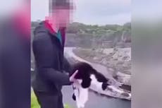 Police give update after video of boy throwing cat off quarry ledge shared online