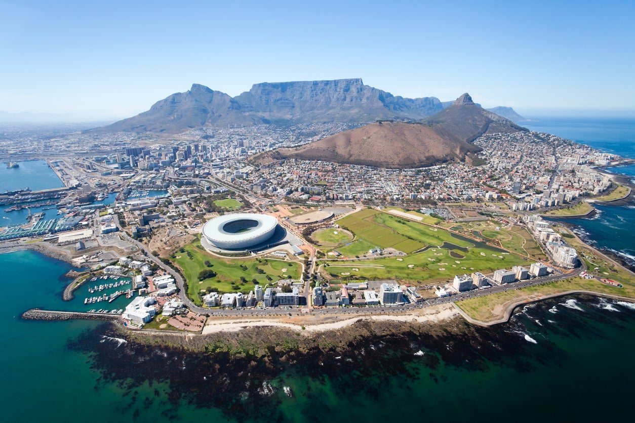 An aerial view over Cape Town