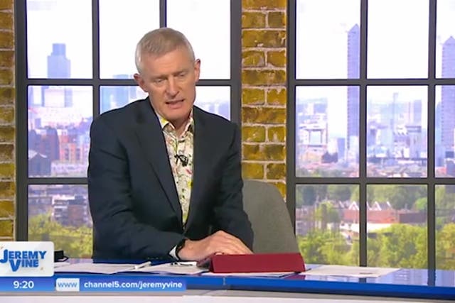 <p>TV and radio star Jeremy Vine has said the accused BBC presenter at the heart of the ongoing sex scandal is “angry” and “hoping that he can one day walk back into the building”</p>