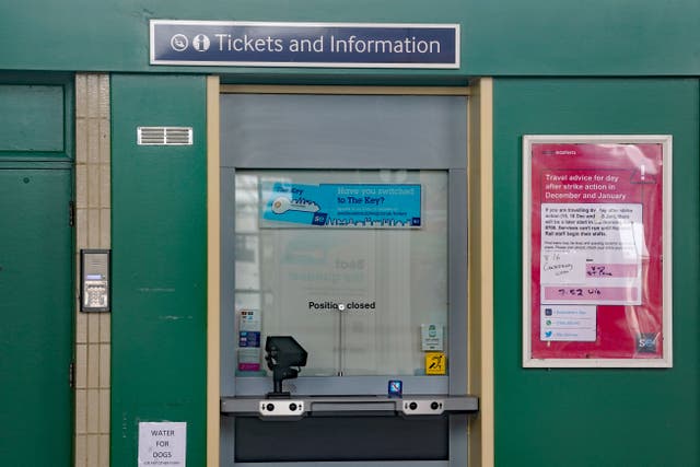 Protests against the closure of railway ticket offices will be held across the country on Thursday (Gareth Fuller/PA)
