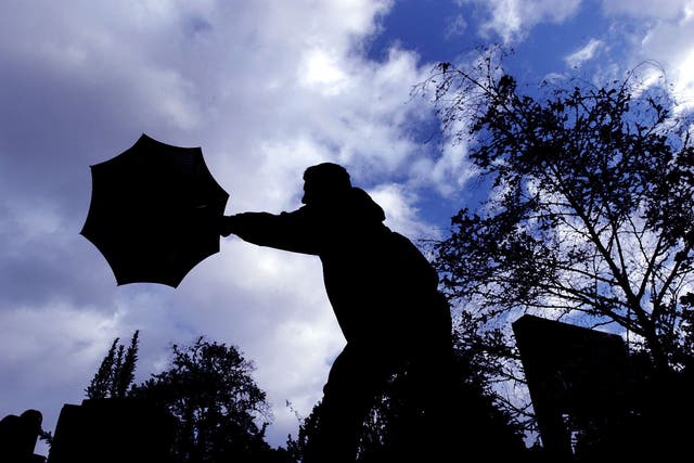 The strongest winds are excepted in coastal regions of southern Wales, Cornwall and Devon, forecasters say (PA)