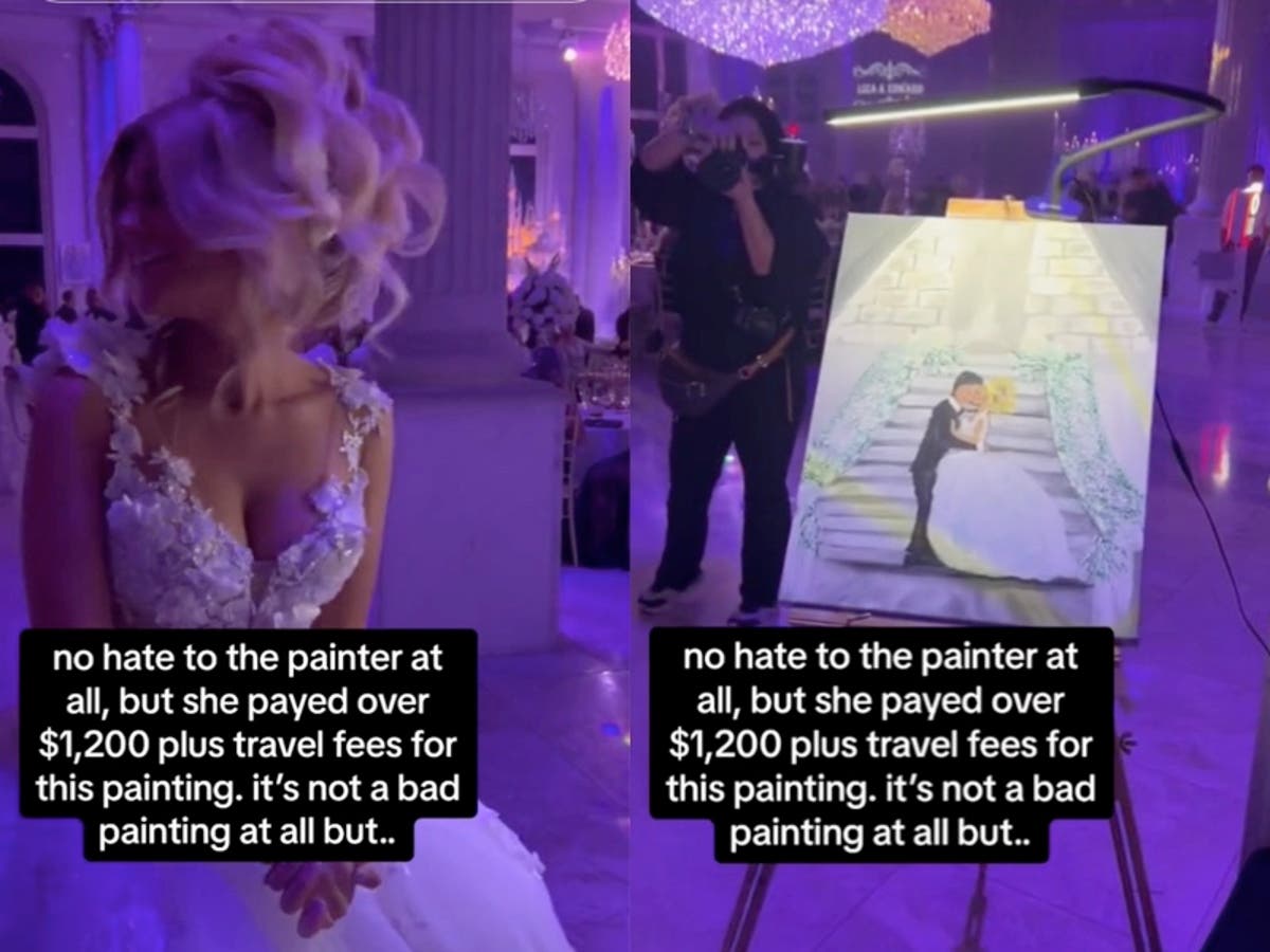 Live wedding painting artist defends &lsquo;partially abstract&rsquo; artwork after viral criticism on TikTok
