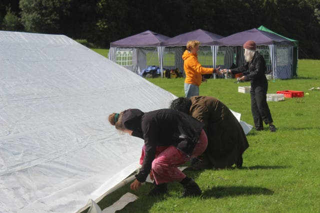 Climate activists set up the Climate Camp Scotland in Grangemouth (Climate Camp Scotland/PA)