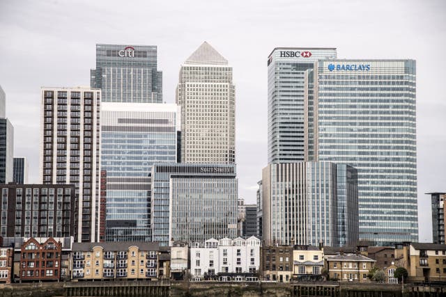 The skyline of Canary Wharf in London (Ian West/PA)