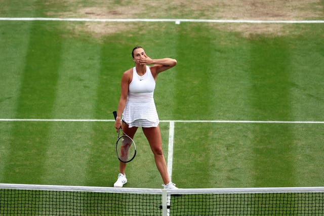 Aryna Sabalenka is through to her second semi-final at Wimbledon (Steven Paston/PA)