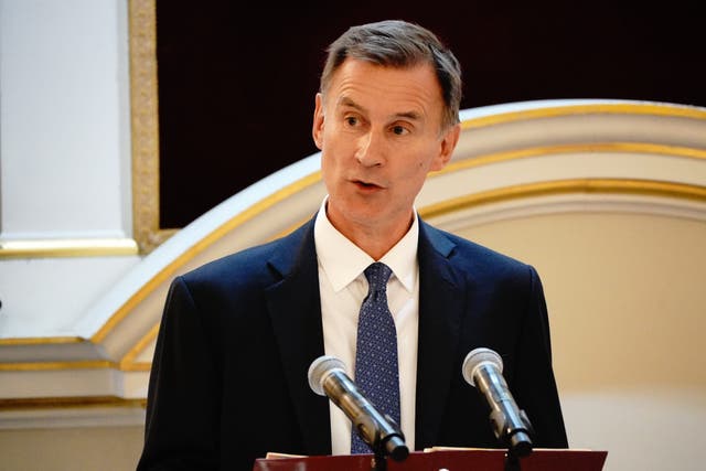 Chancellor Jeremy Hunt said the Government would not fund any public sector pay awards through additional borrowing (Aaron Chown/PA)