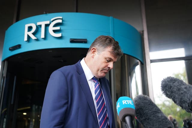 New RTE director general Kevin Bakhurst speaks to the media outside the broadcaster’s headquarters in Donnybrook, Dublin. Picture date: Monday July 10, 2023.