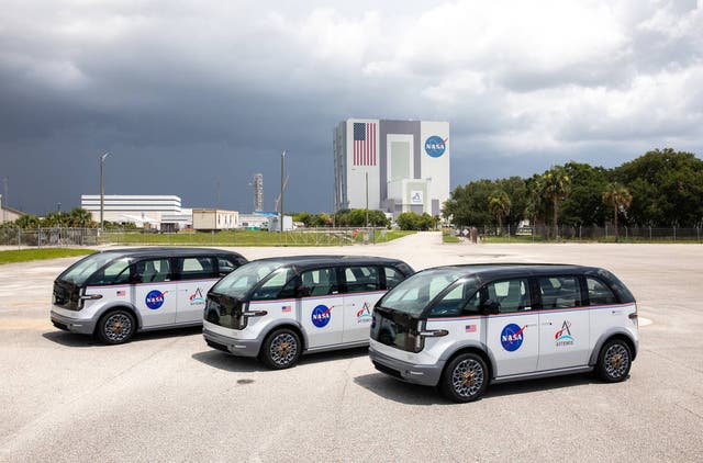 <p>Three specially designed, fully electric, environmentally friendly crew transportation vehicles for Artemis missions arrived at Nasa’s Kennedy Space Center in Florida</p>