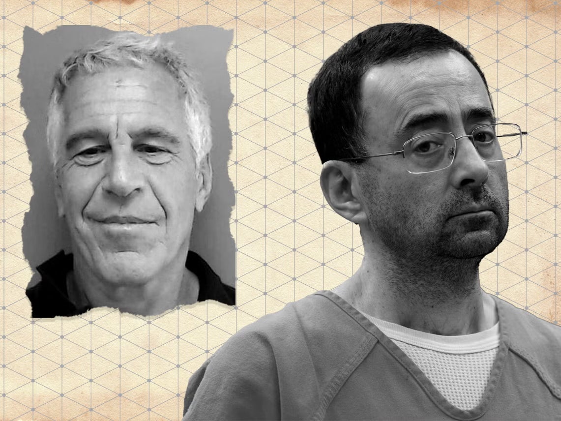 Jeffrey Epstein (inset) sent Larry Nassar (right) a letter before he killed himself in jail