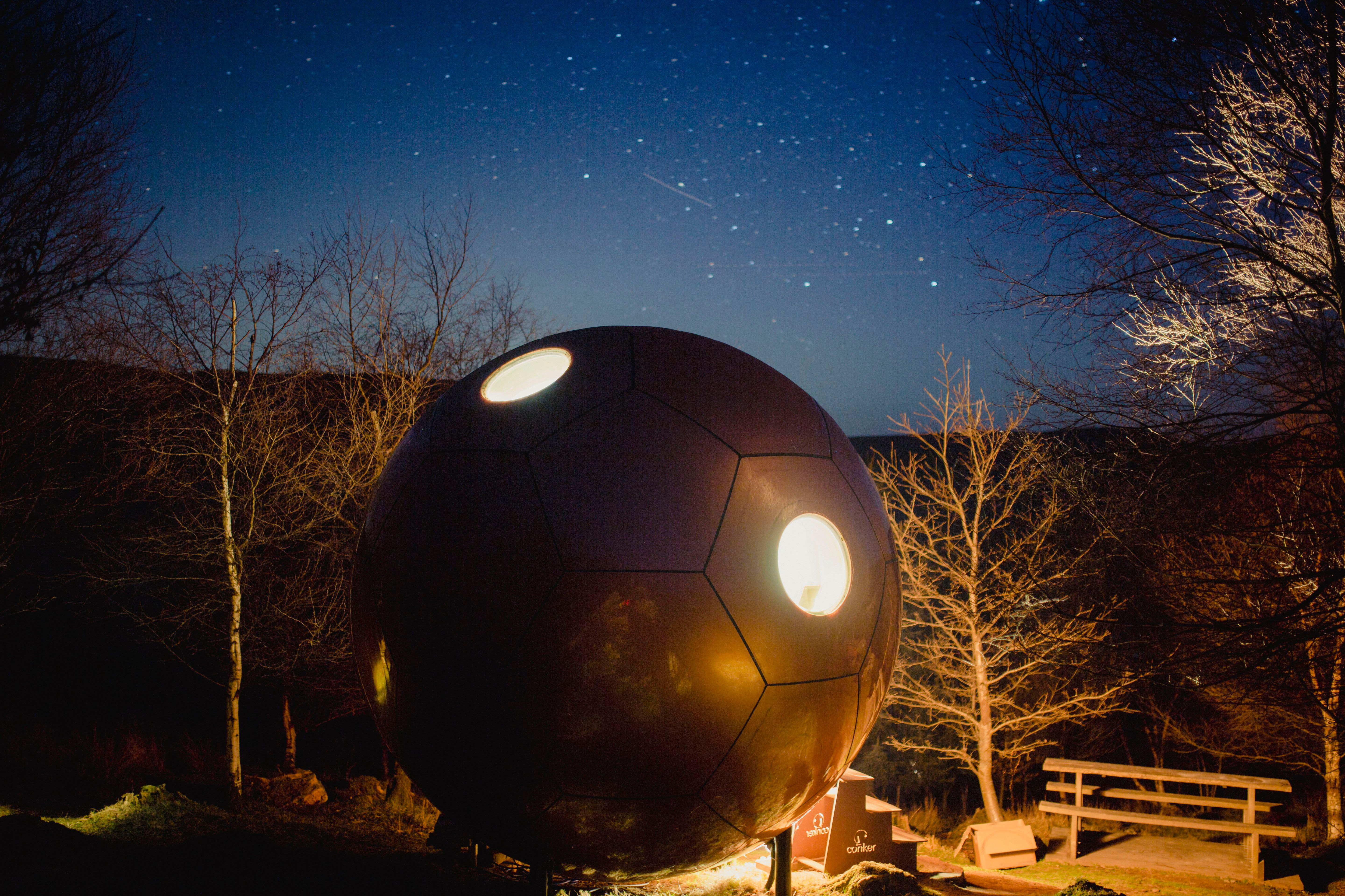 The glamping pod sits in the Cambrian Mountains International Dark Skies Reserve