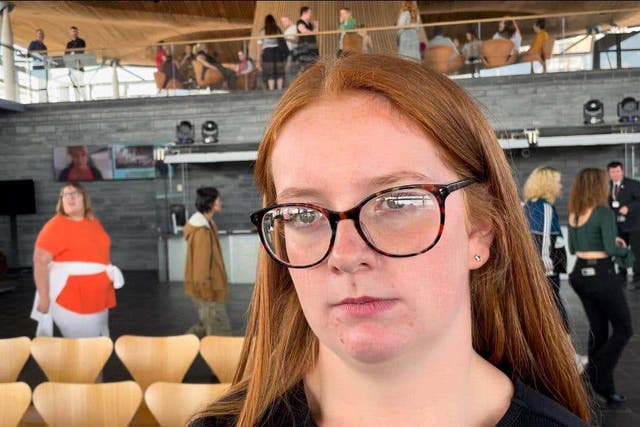 Rosie Squires, 16, from Swansea who took part in a Senedd inquiry into the care system in Wales (Bronwen Weatherby/PA)
