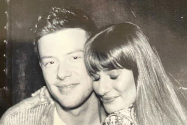 <p>Cory Monteith and Lea Michele</p>