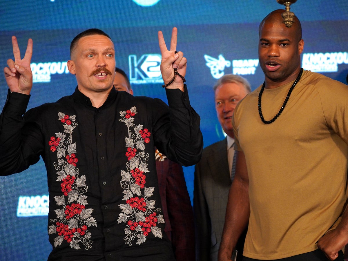 Oleksandr Usyk recites poem and rap as Daniel Dubois vows to ‘unleash hell’ on champion