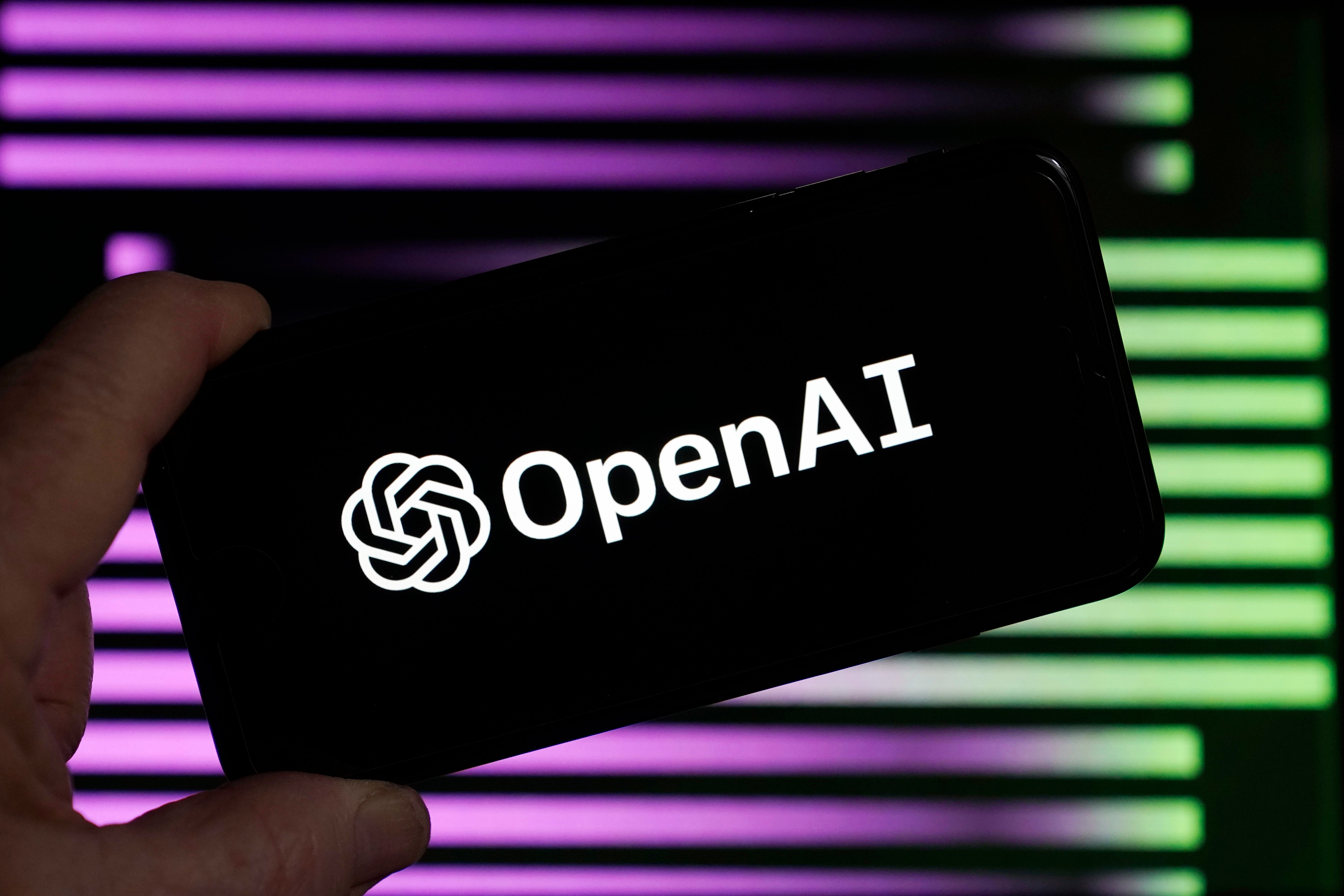 The logo of OpenAI, the maker of ChatGPT, appears on a mobile phone, in New York, Tuesday, 31 January, 2023