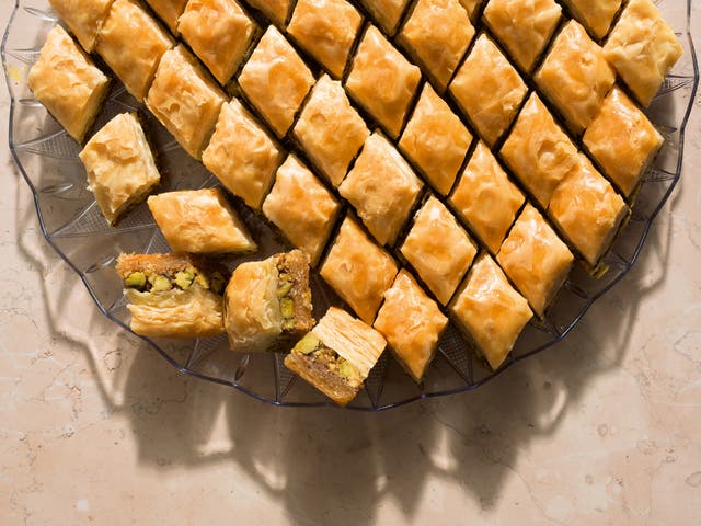 <p>Be sure to find proper filo pastry from a Middle Eastern shop for this recipe </p>