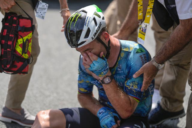 Mark Cavendish was forced out of the Tour de France in a crash last week (Thibault Camus/AP)
