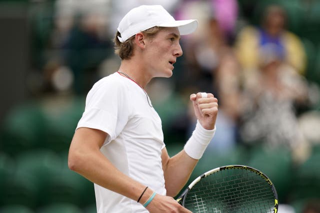 Henry Searle defeated Brazil’s Joao Fonseca in the boys’ singles quarter-finals (Andrew Matthews/PA)