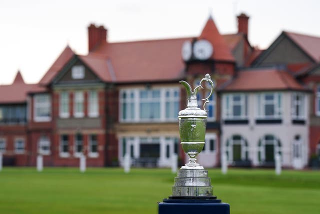 A view of the Claret Jug during the media day at Royal Liverpool Golf Club, venue for the 2023 Open Championship (Peter Byrne/PA)