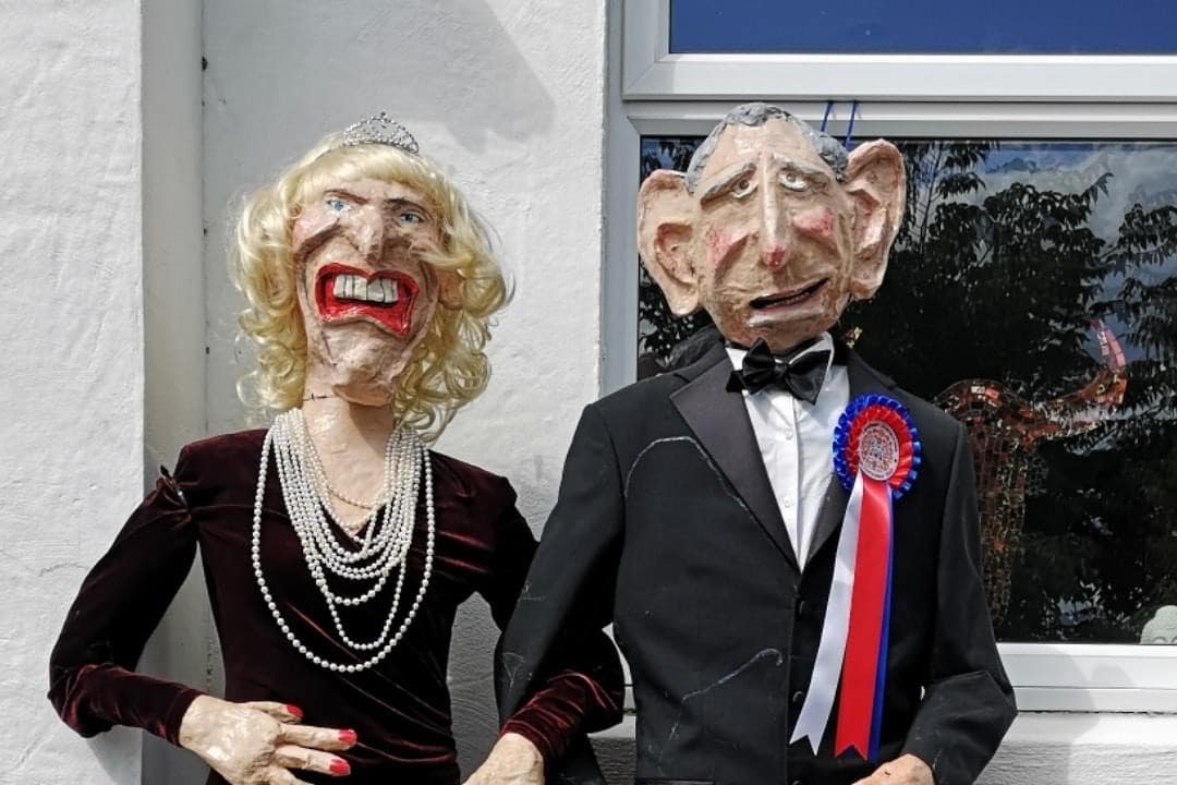 The annual scarecrow festival and competition sees a host of figures pop up in the Welsh village of Llysfaen (Louise Henson/PA)