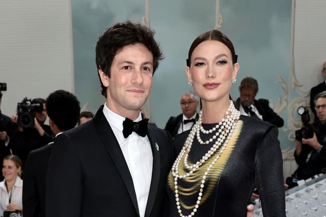 <p>Joshua Kushner and Karlie Kloss attend The 2023 Met Gala Celebrating "Karl Lagerfeld: A Line Of Beauty" at The Metropolitan Museum of Art on May 01, 2023</p>