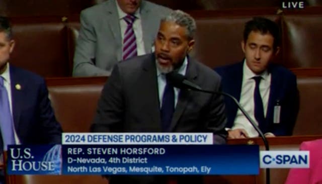 <p>Rep Steven Horsford screams at Matt Gaetz on House floor</p>