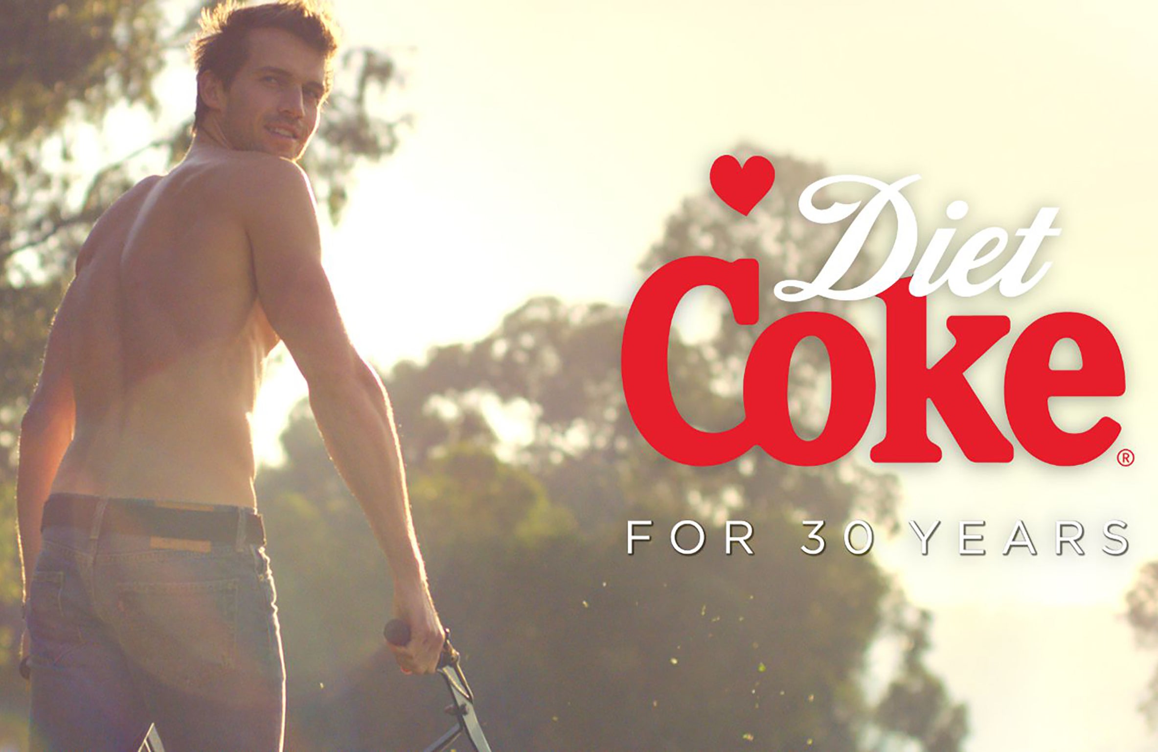 The model Andrew Cooper is ogled by a group of women in a 2013 British advert for Diet Coke