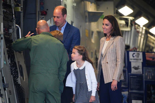 The Prince and Princess of Wales and their children were able to see planes, jets and XYZ (Ben Birchall/PA)