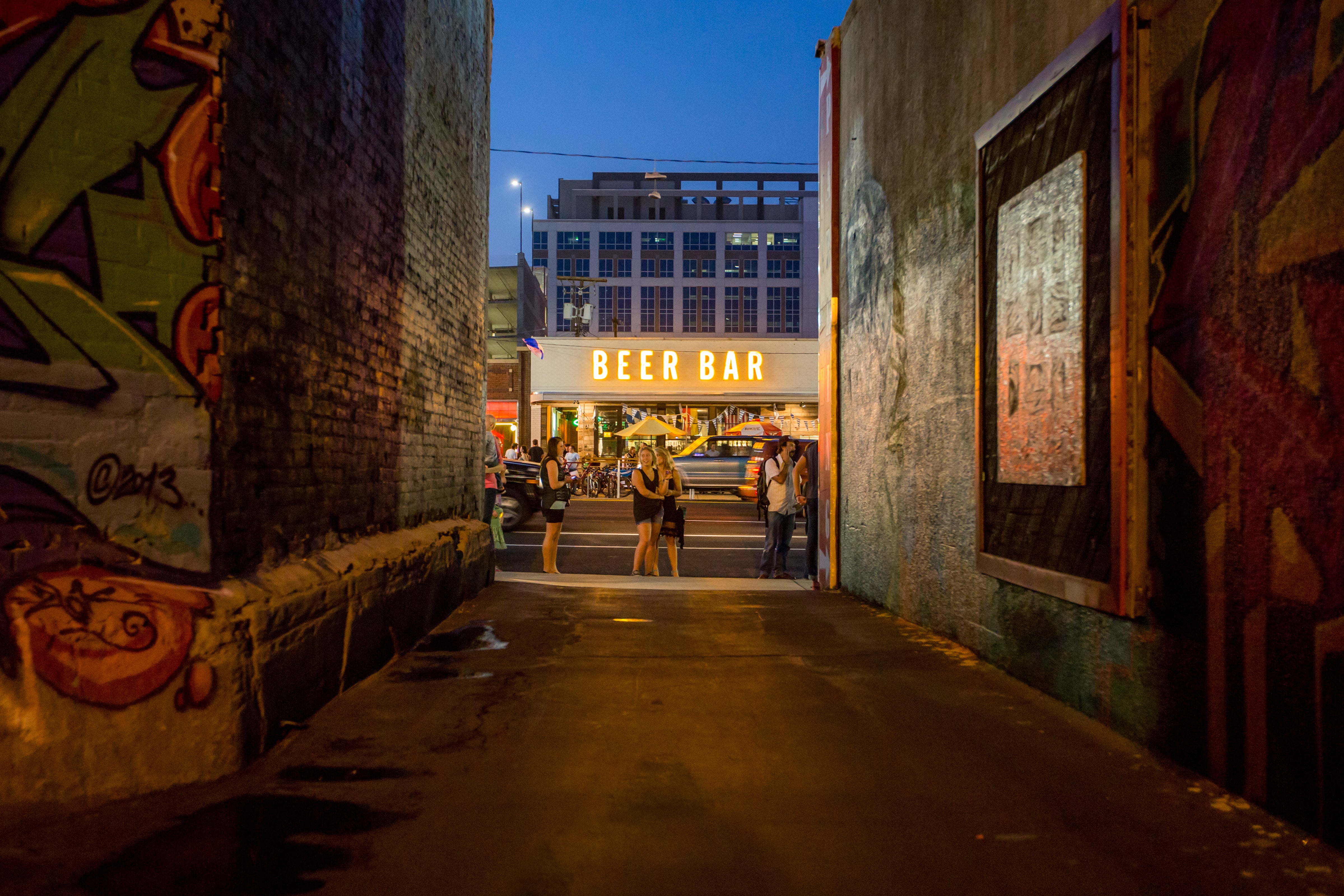 Bratwurst and beer can be found at the aptly named Beer Bar