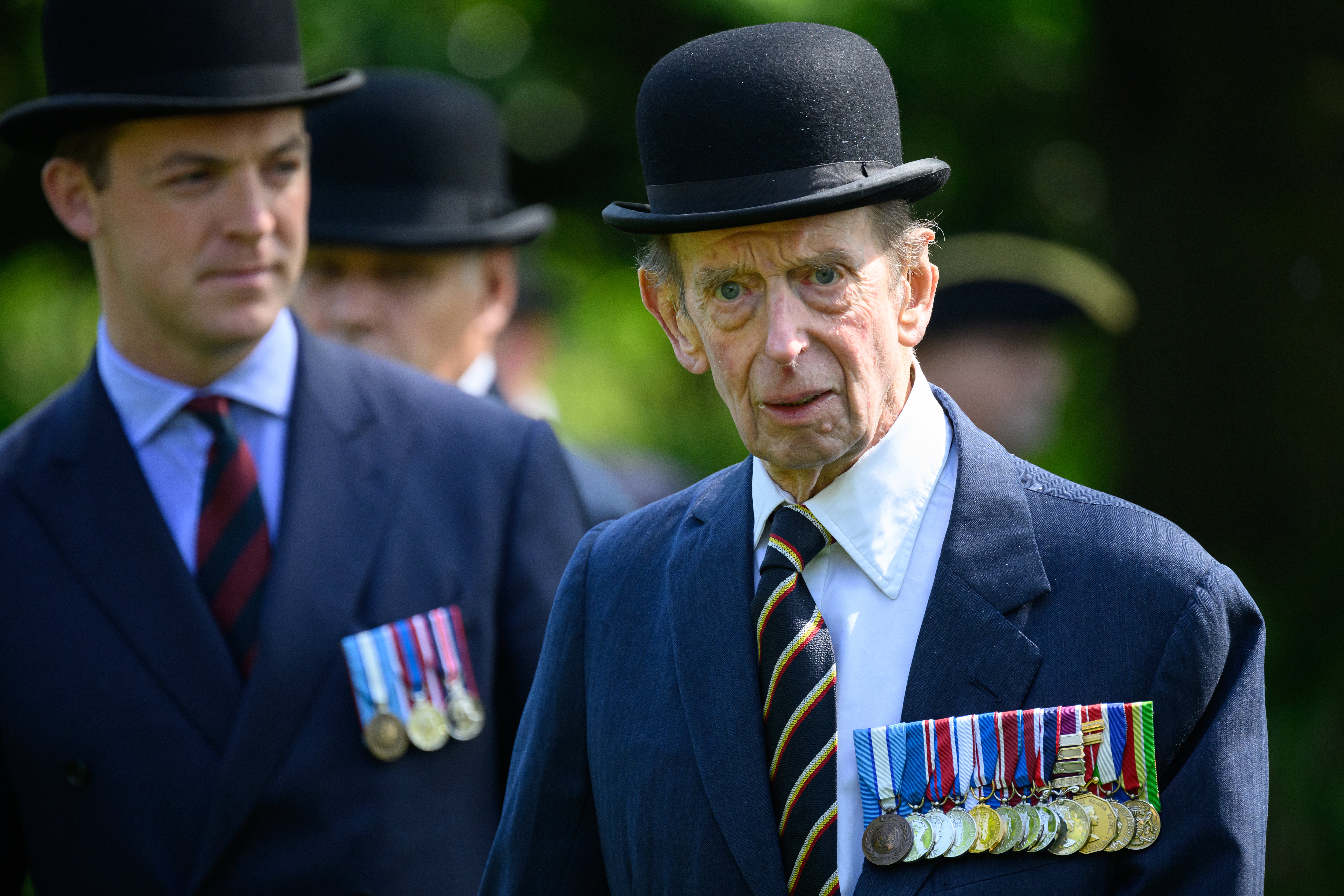 Prince Edward, Duke of Kent is seen during the Combined Cavalry Parade service at Hyde Park on May 14, 2023