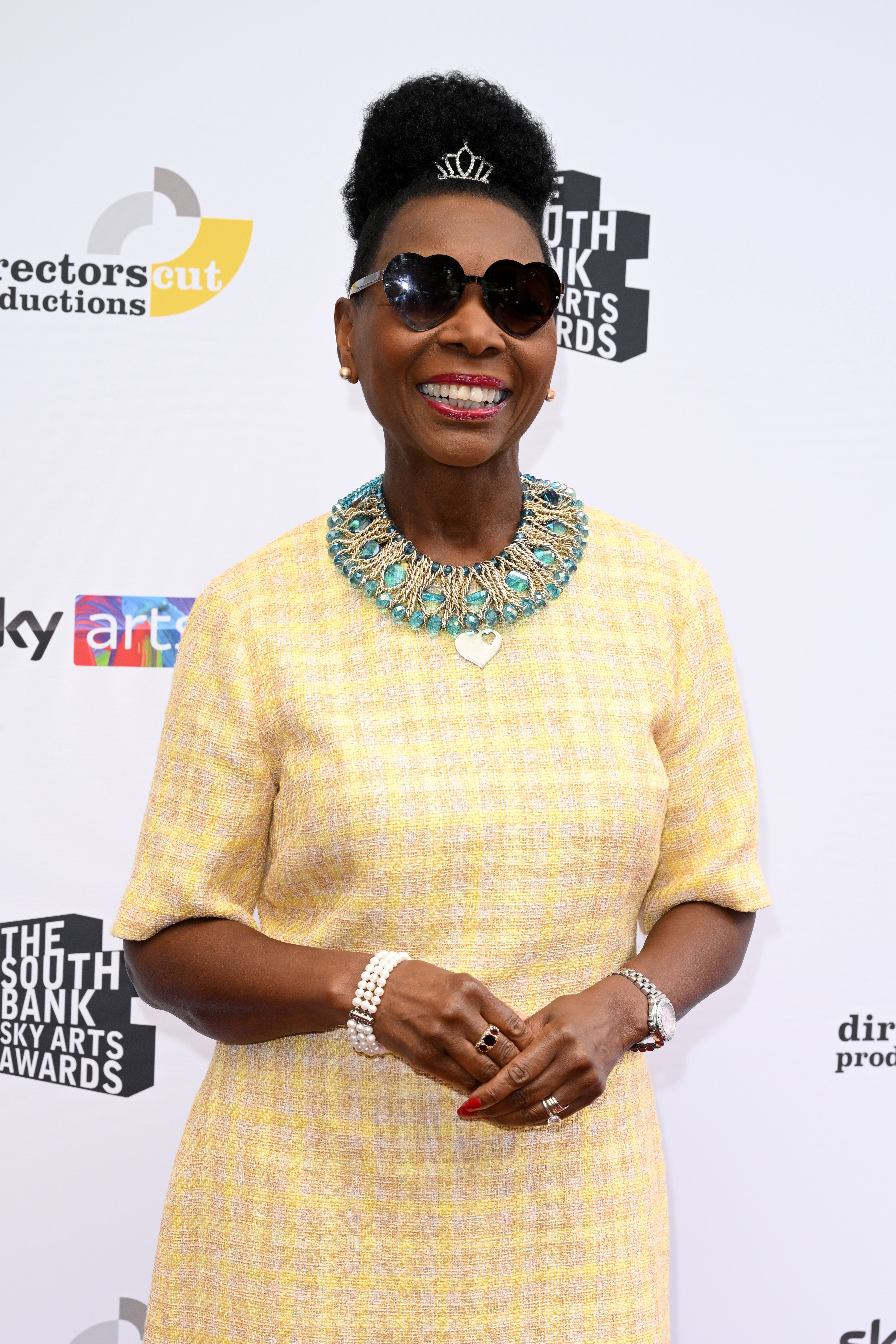 Baroness Floella Benjamin arrives at The South Bank Sky Arts Awards 2023 at The Savoy Hotel on July 02, 2023