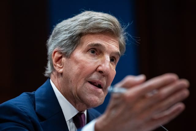 <p>US Special Presidential Envoy for Climate John Kerry testifies during a House Foreign Affairs subcommittee hearing in Washington DC on Thursday </p>