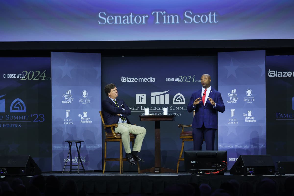 Tim Scott agrees with Tucker Carlson&rsquo;s comments dismissing threat posed by Russia
