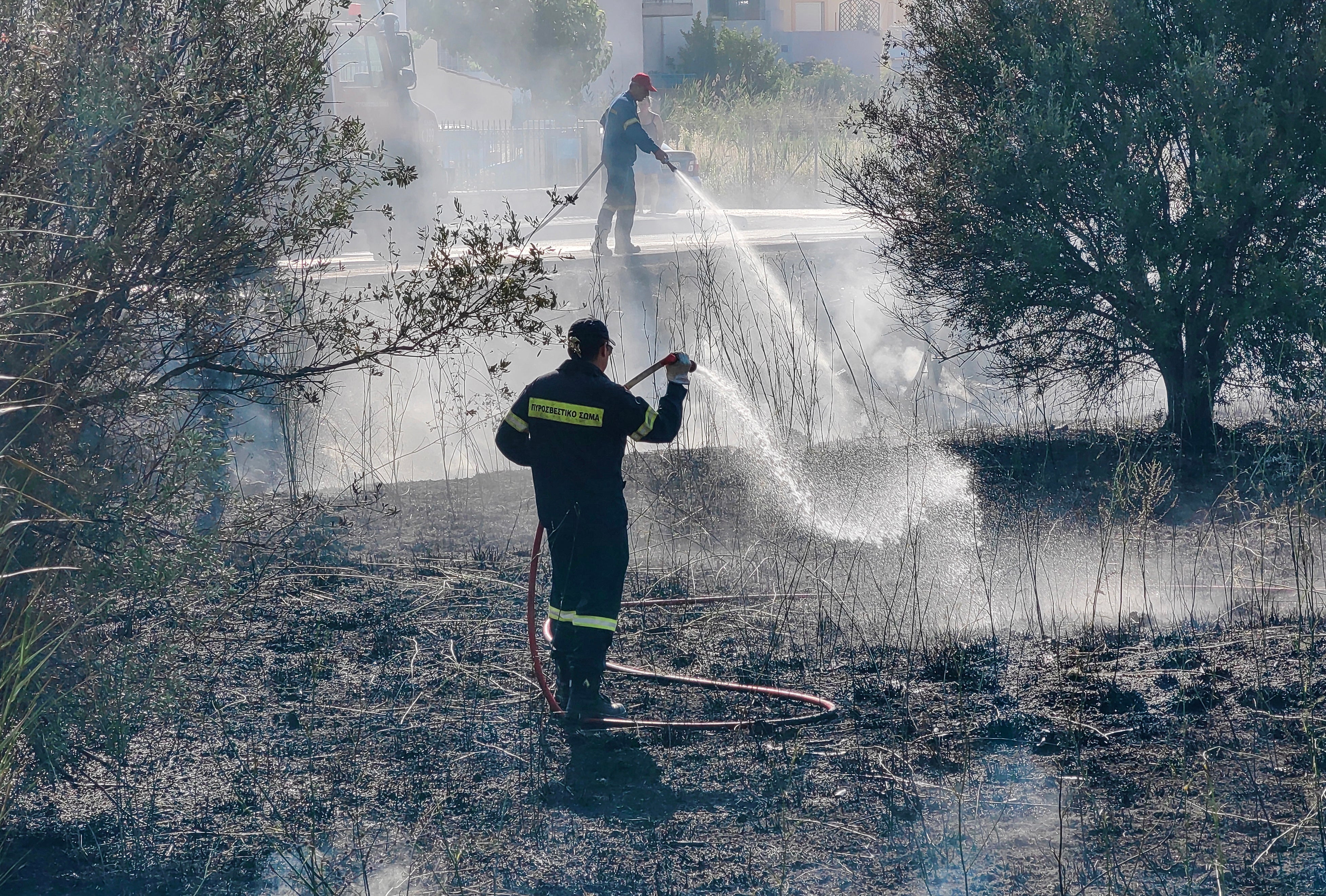 <p>Wildfires in the Peloponnese region of Greece on Wednesday</p>