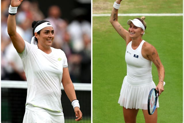 <p>Ons Jabeur takes on Marketa Vondrousova in the women’s singles final at Wimbledon</p>