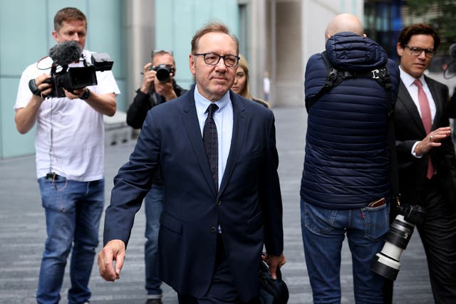 <p>Hollywood actor Kevin Spacey arrives at Southwark Crown Court on Friday</p>