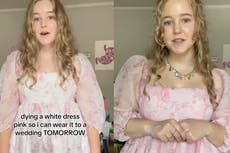 Wedding guest praised for dying white dress pink before attending event: ‘Bride will be so grateful’