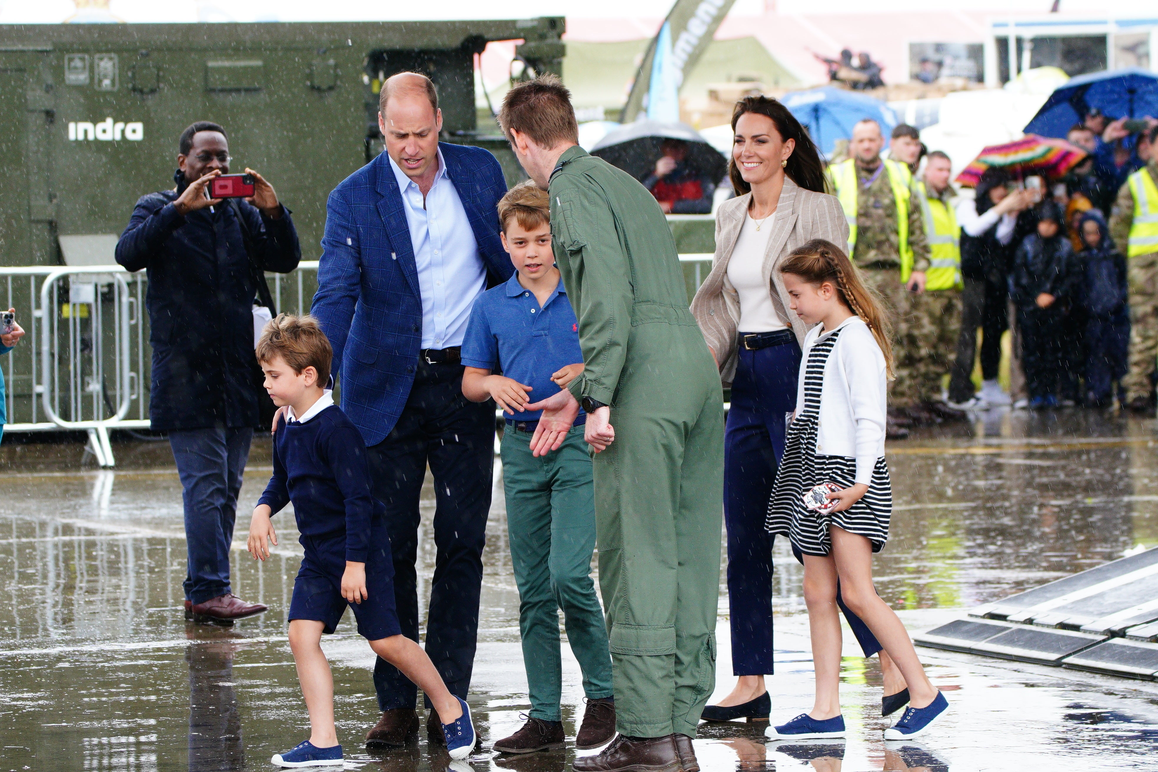 The Prince and Princess of Wales visit the Royal International Air Tattoo with their children