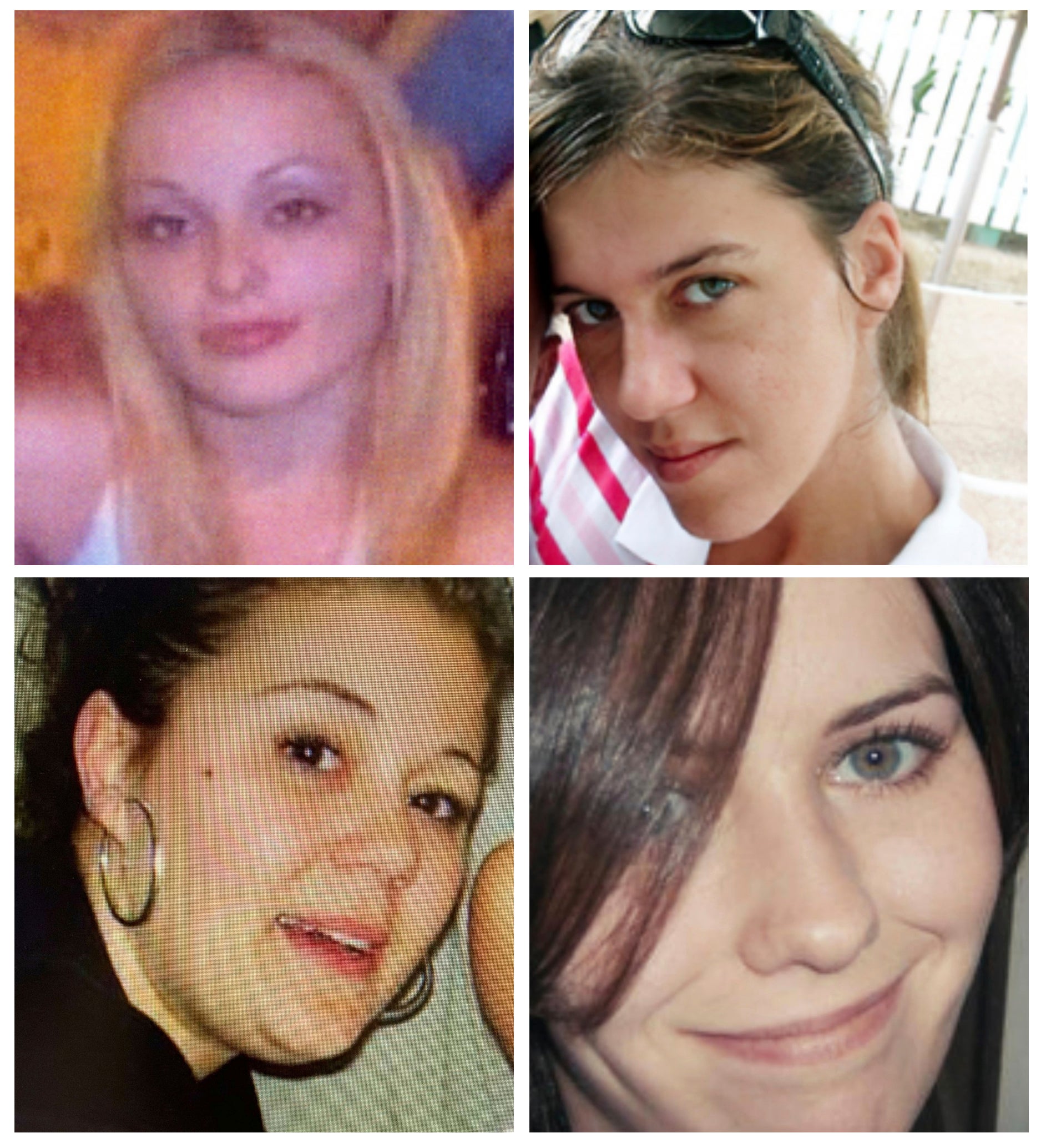 This combination of undated image provided by the Suffolk County Police Department, shows Melissa Barthelemy, top left, Amber Costello, top right, Megan Waterman, bottom left, and Maureen Brainard-Barnes