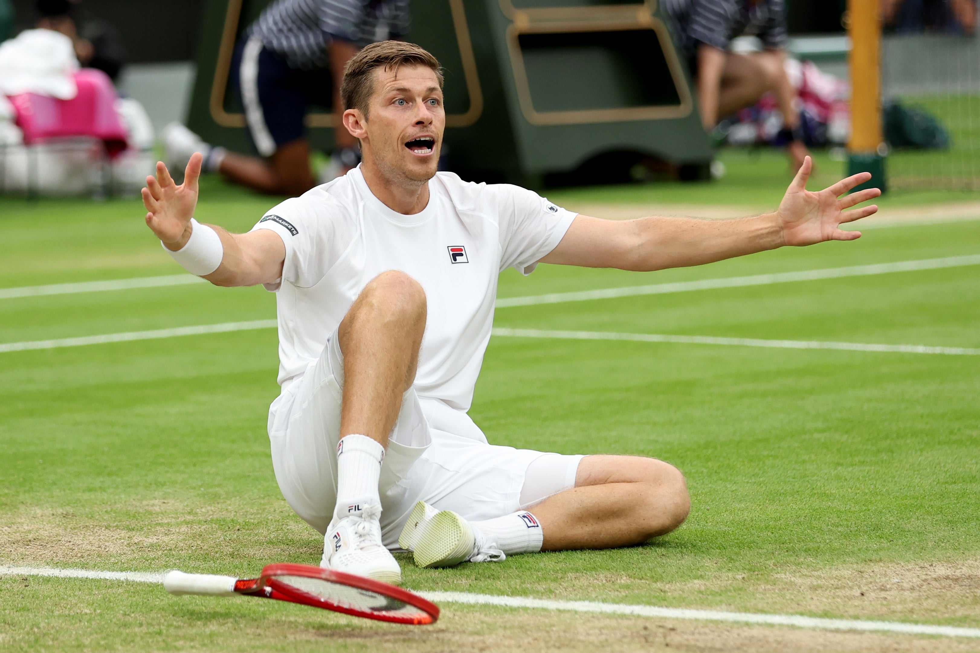 Skupski dropped to the floor after victory was sealed