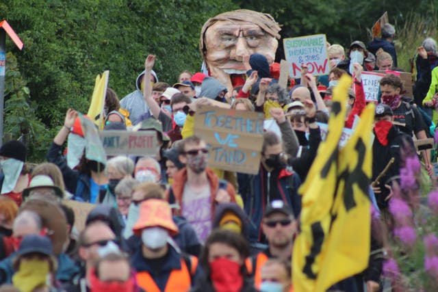 Environmental activists staged a march on Saturday (Climate Camp Scotland/PA)