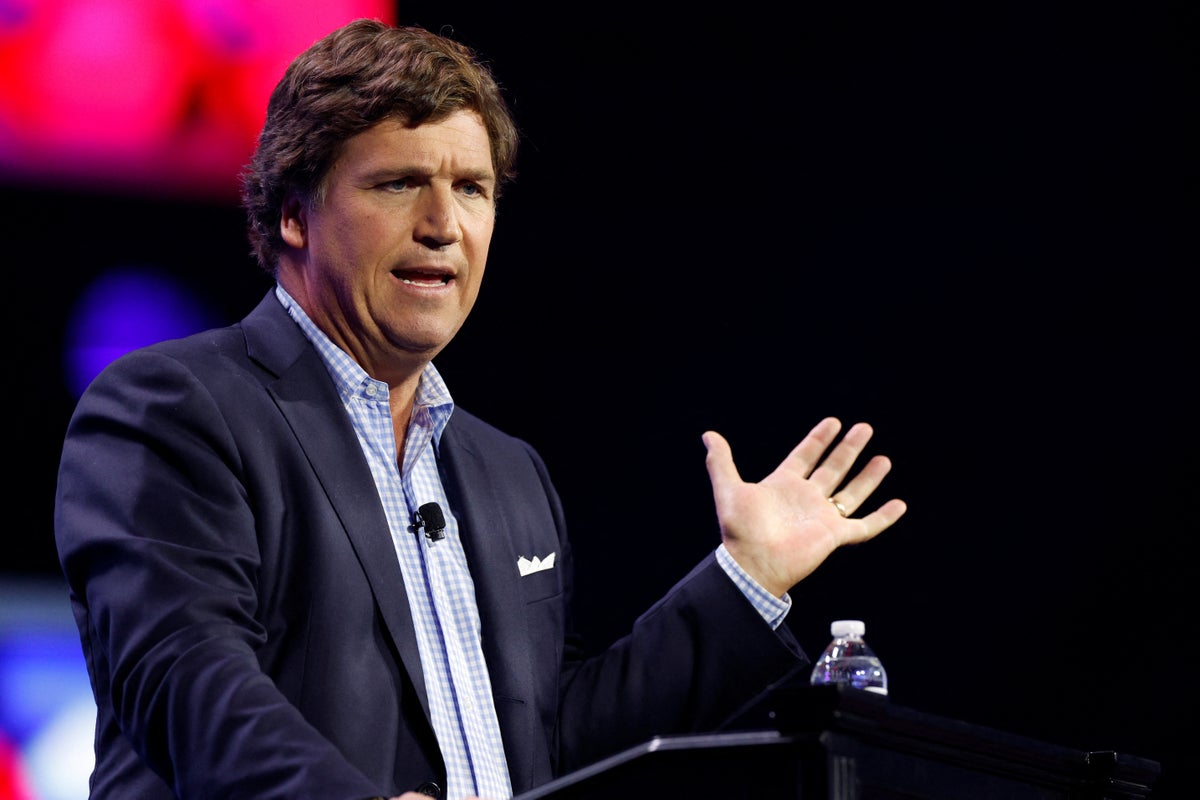 Tucker Carlson denies rumour he is launching Russian TV show after his image appeared on state channel