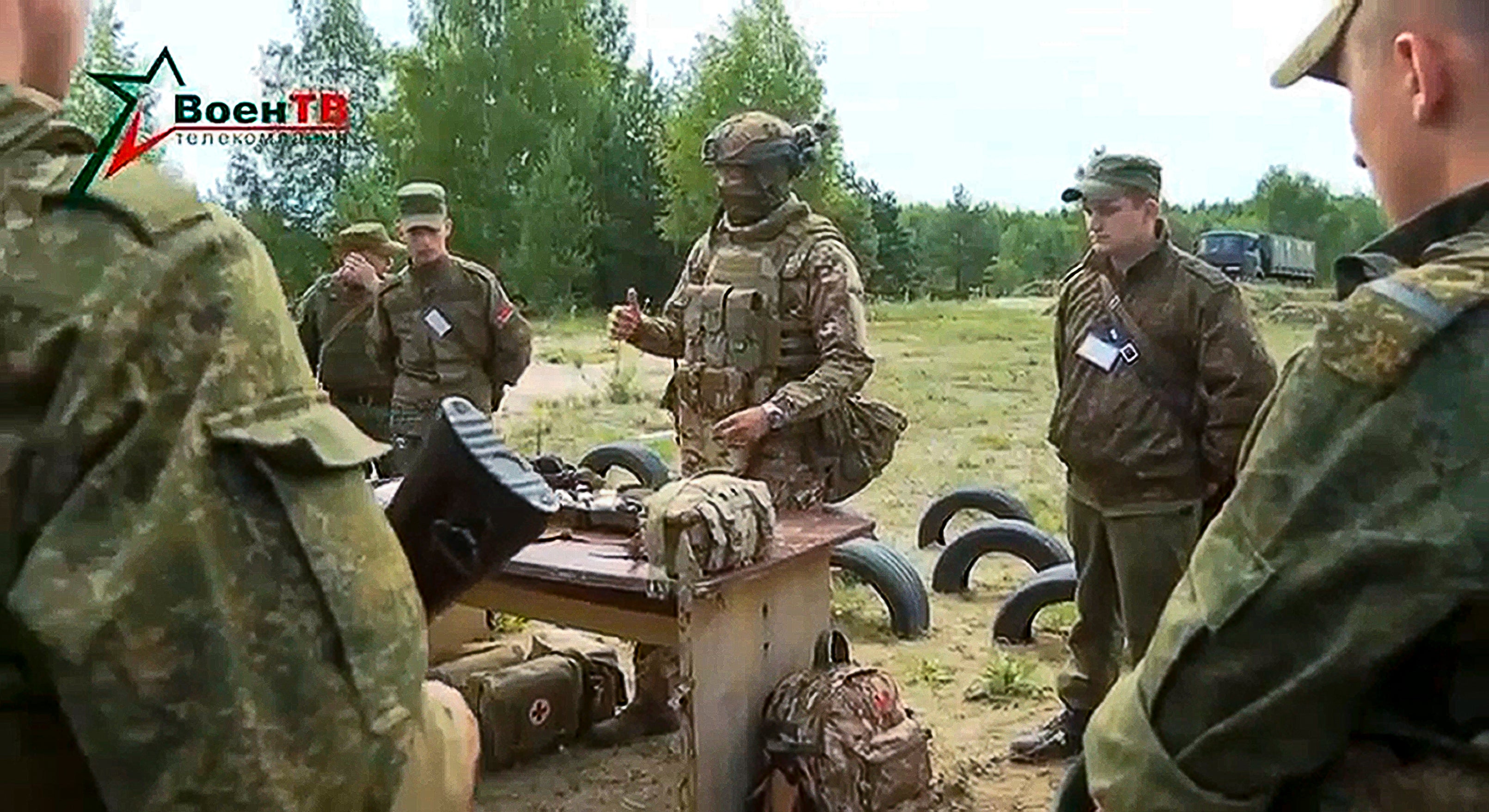Belarusian state TV broadcasted a video of Wagner instructors training Belarus’s territorial defence forces