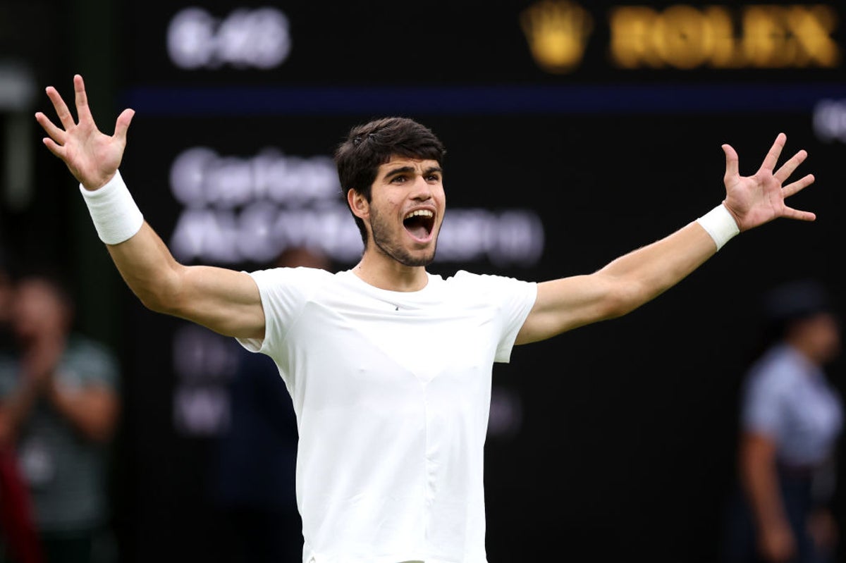 Wimbledon 2023 LIVE: Novak Djokovic and Carlos Alcaraz in men’s final after shock Marketa Vondrousova win