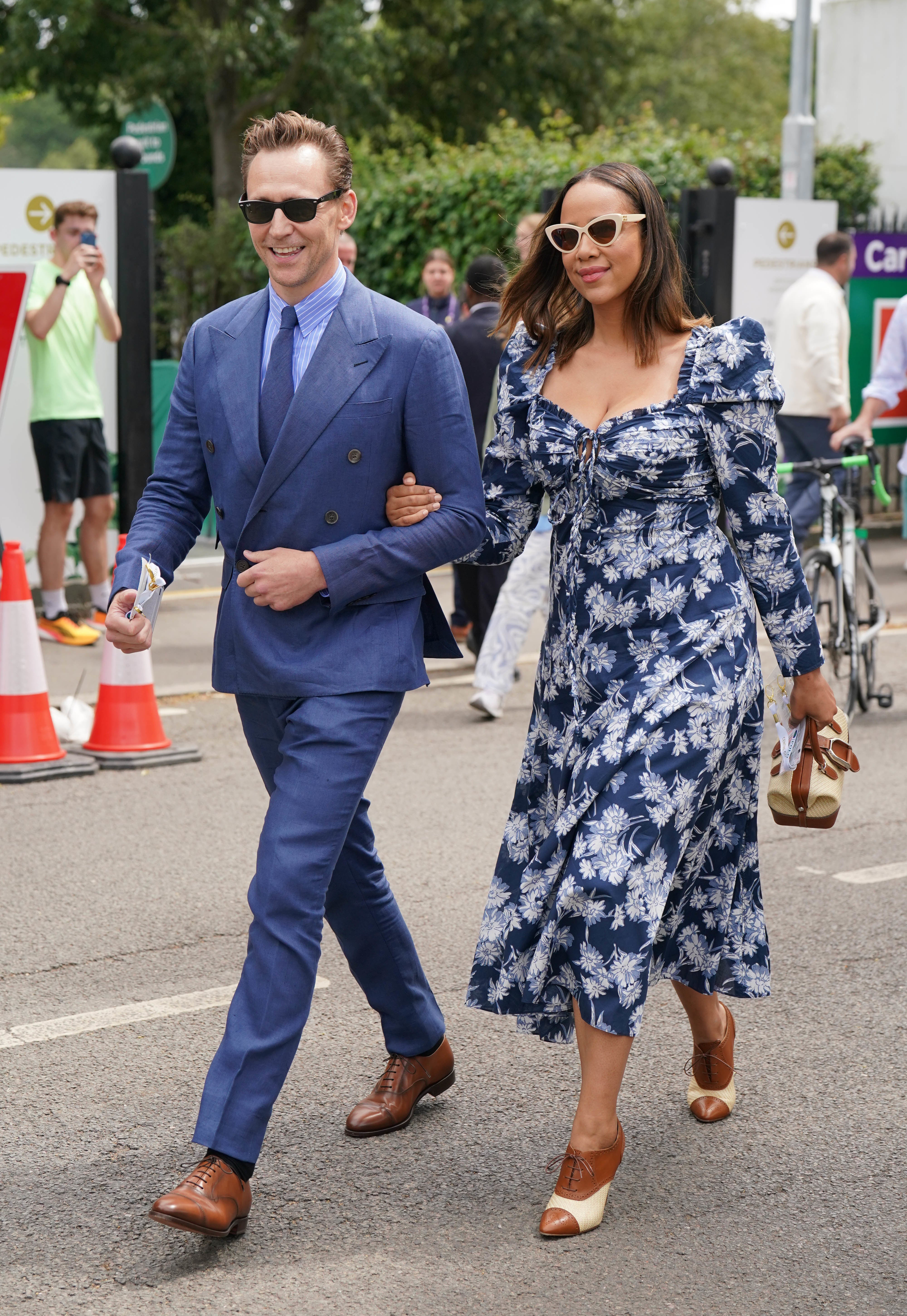 Tom Hiddleston and Zawe Ashton arriving at Wimbledon day 14