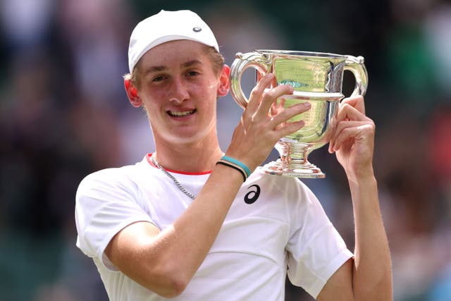 Henry Searle is the first British boys’ champion at Wimbledon in 61 years (Steven Paston/PA)