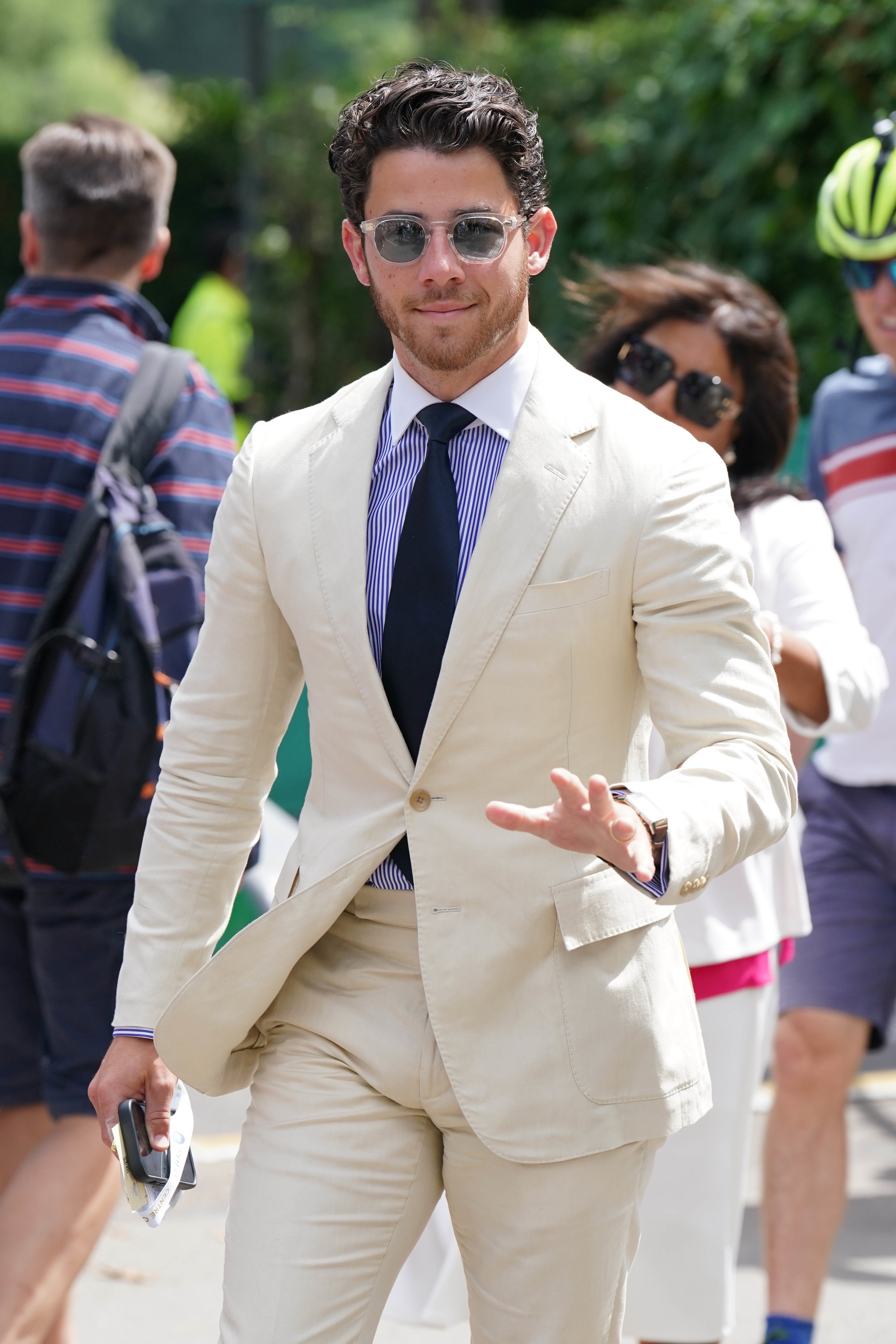Nick Jonas arriving at the last day of Wimbledon 2023